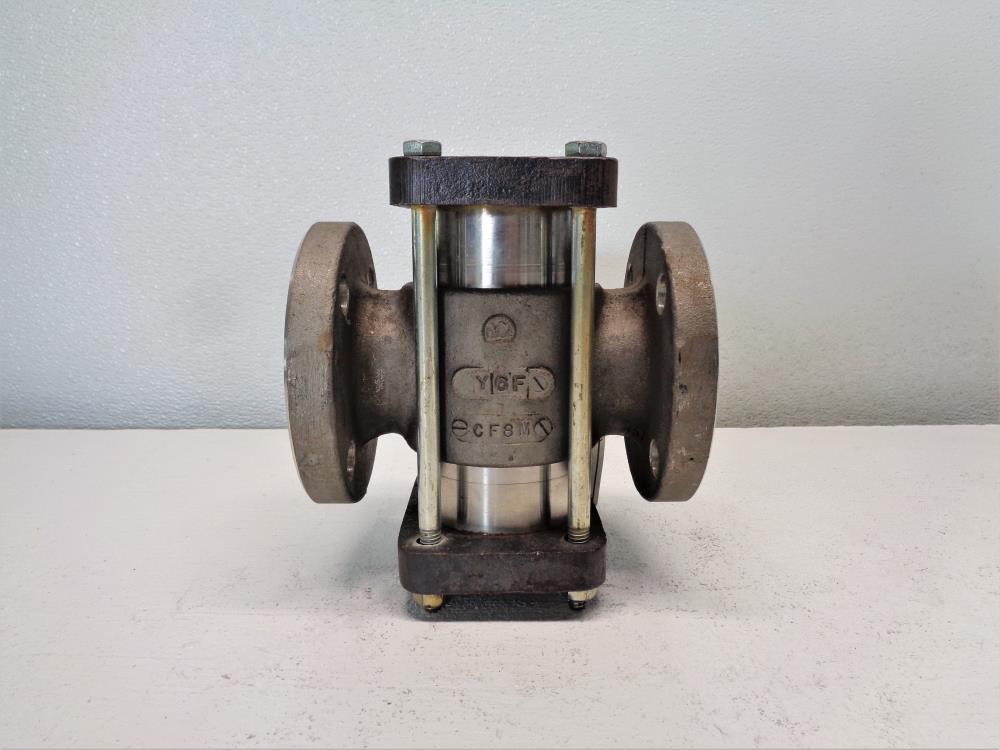 Jacoby Tarbox 1-1/2" Flanged Sight Flow Indicator, Plain, Stainless, 910-112